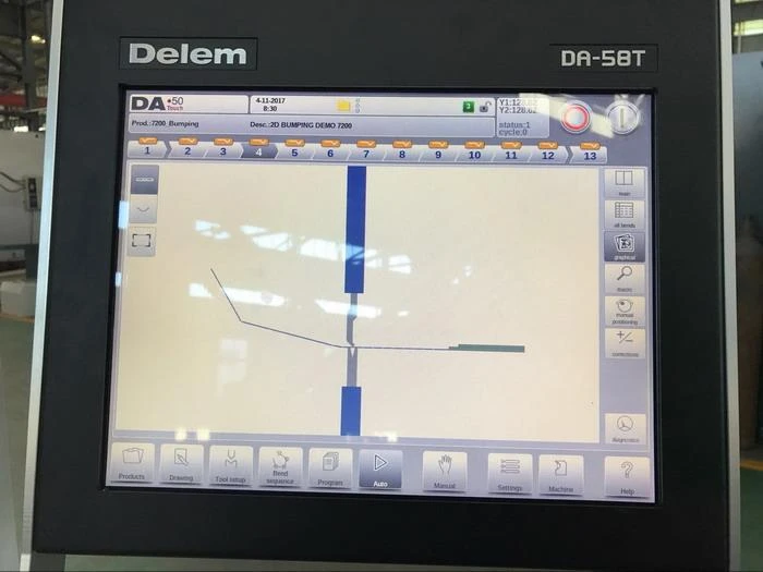 DELEM DA58T 2D touch screen CNC Press brake controller used on Yawei 4 axis CNC brake press